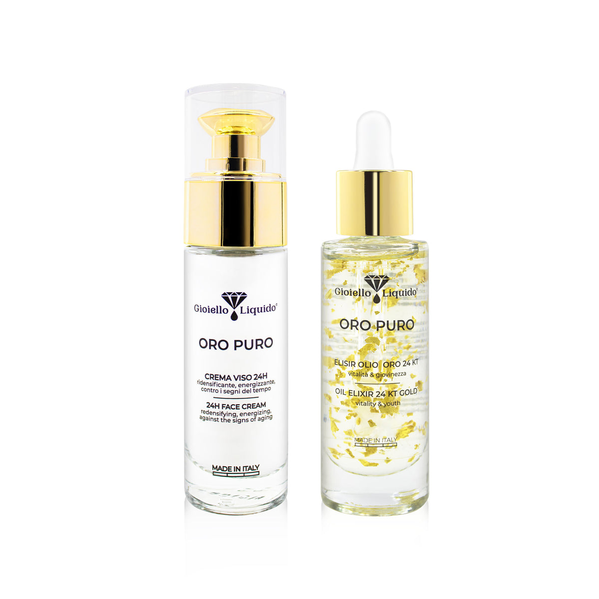 Zestaw Krem do twarzy "Oro Puro" 30 ml & Eliksir w olejku z 24kt złotem "Oro Puro" 30 ml