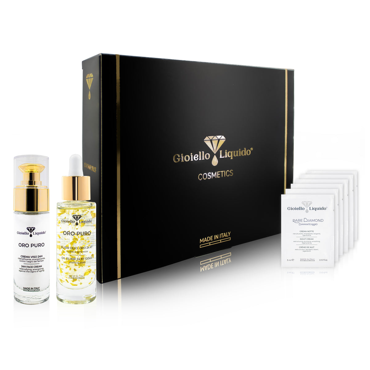 Zestaw Krem do twarzy "Oro Puro" 30 ml & Eliksir w olejku z 24kt złotem "Oro Puro" 30 ml
