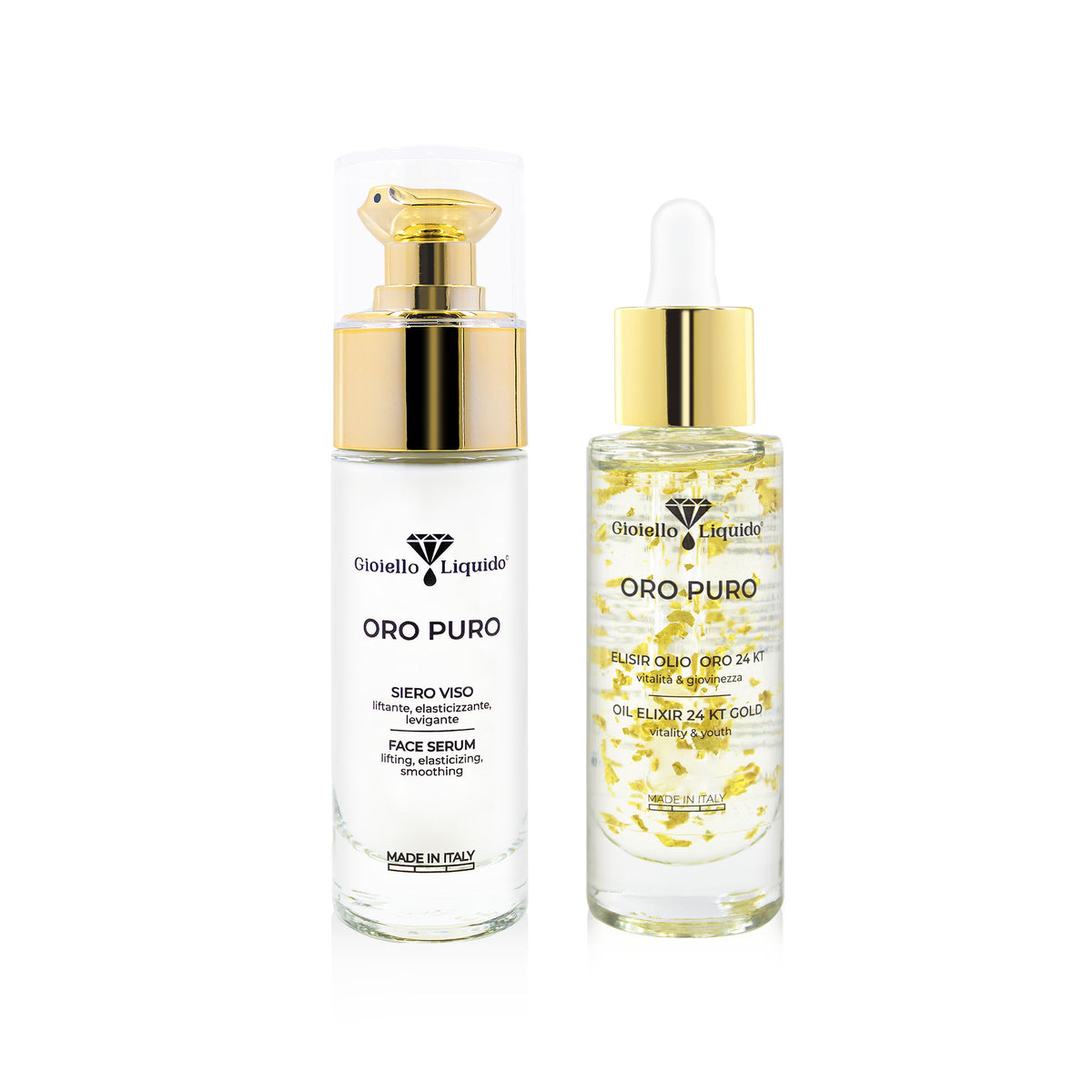 Zestaw Serum do twarzy “Oro Puro” 30 ml & Eliksir 24 kt złoto “Oro Puro” 30 ml