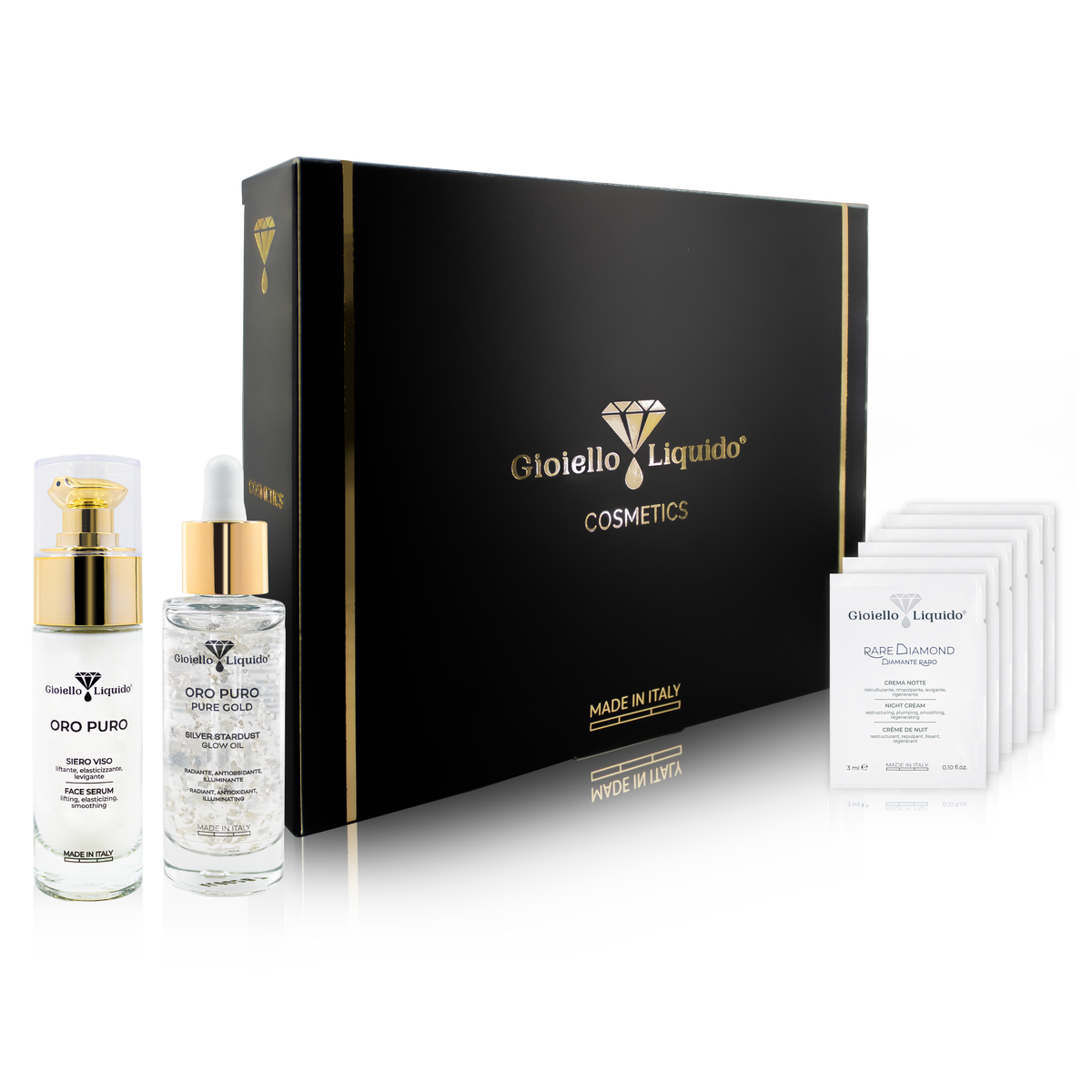 Zestaw Serum do twarzy “Oro Puro” 30 ml & Silver stardust olejek rozświetlający “Oro Puro” 30 ml