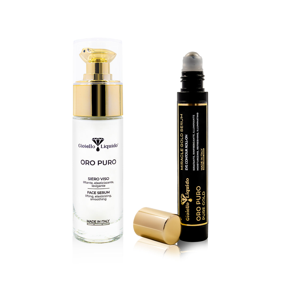 Zestaw Serum do twarzy “Oro Puro” 30 ml & Miracle gold serum pod oczy rolll-on “Oro Puro” 15 ml