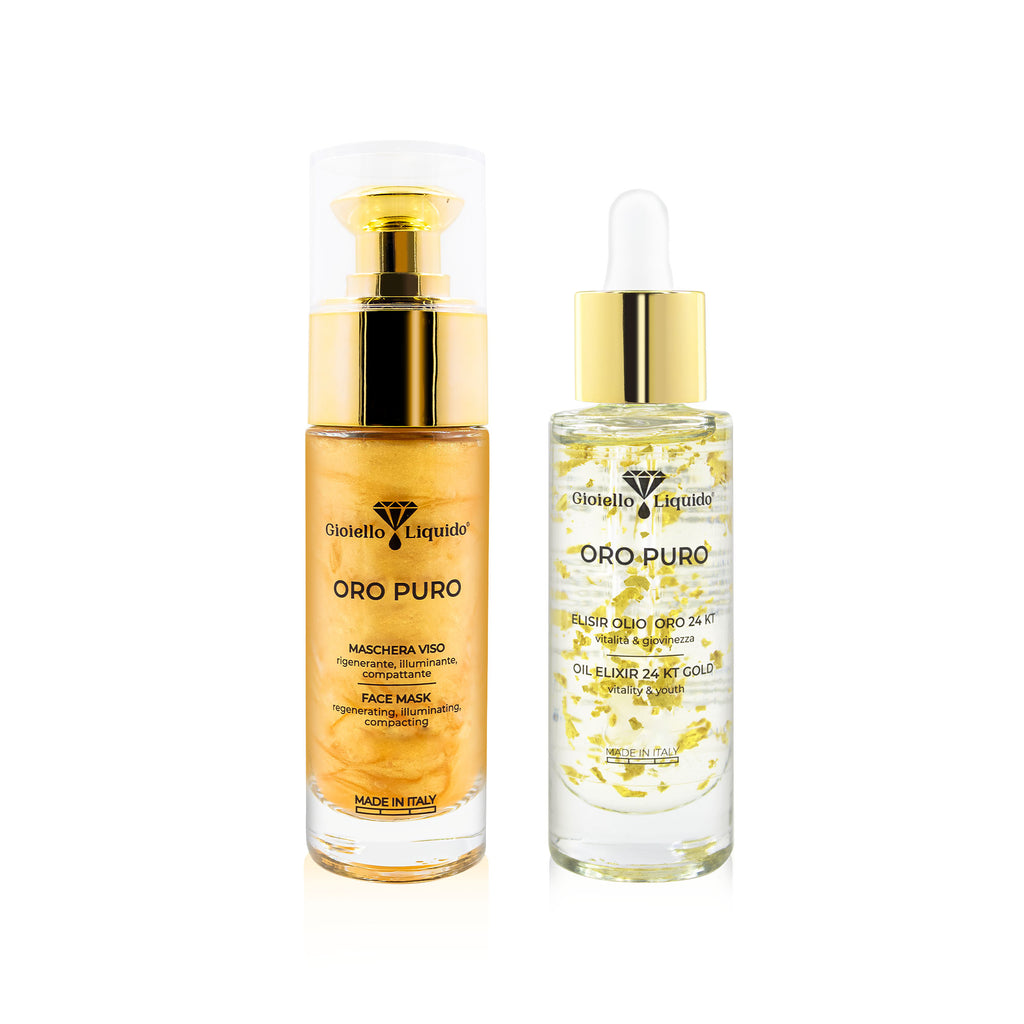 Zestaw Maska na twarz “Oro Puro” 30 ml & Eliksir 24kt złoto “Oro Puro” 30 ml