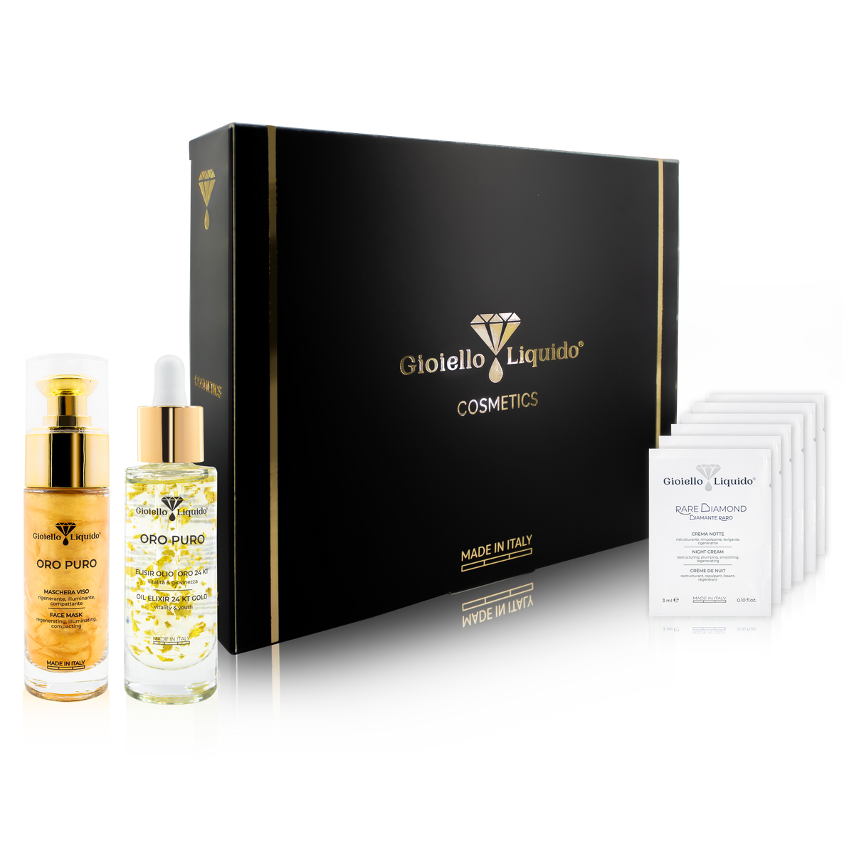 Zestaw Maska na twarz “Oro Puro” 30 ml & Eliksir 24kt złoto “Oro Puro” 30 ml