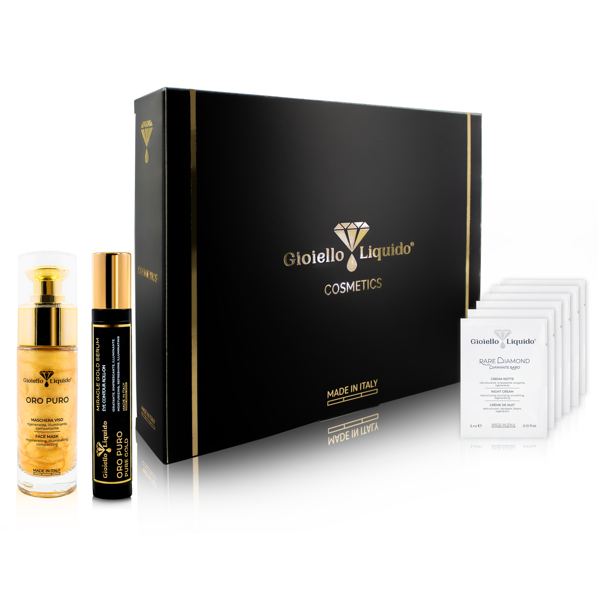 Zestaw Maska na twarz “Oro Puro” 30 ml & Miracle gold serum pod oczy roll-on “Oro Puro” 15 ml