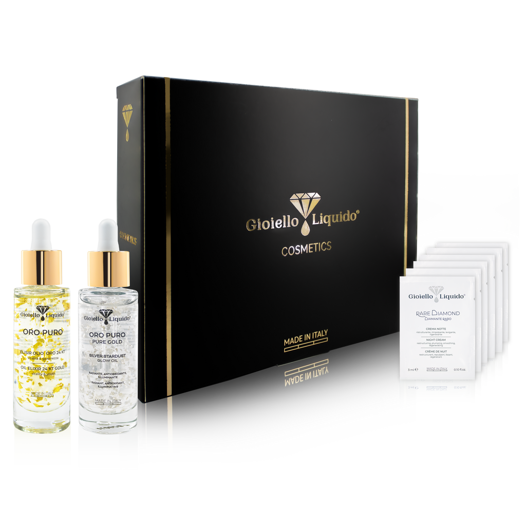 Zestaw Eliksir 24kt złoto “Oro Puro” 30 ml & Silver stardust olejek rozświetlający “Oro Puro” 30 ml
