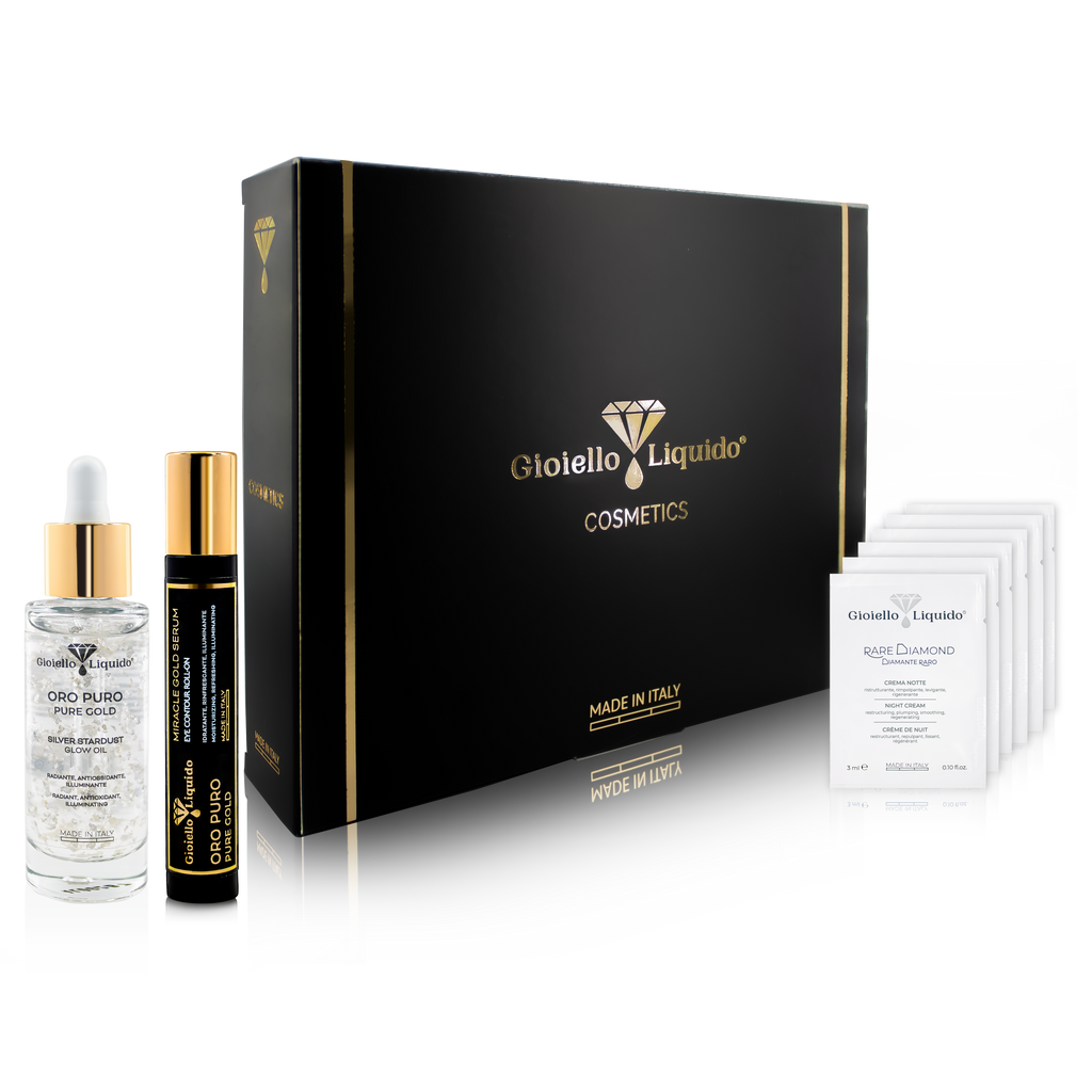 Zestaw Silver stardust olejek rozświetlający “Oro Puro”30 ml & Miracle gold serum pod oczy “Oro Puro” 15 ml