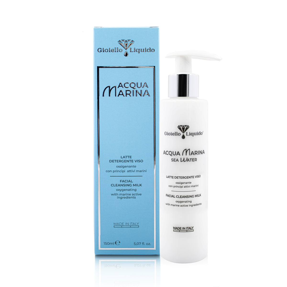 MLECZKO DO OCZYSZCZANIA TWARZY Z WODĄ MORSKĄ LATTE DETERGENTE VISO 150 ML