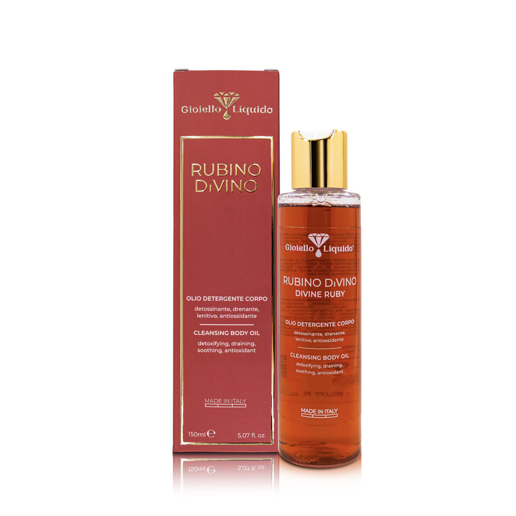 OCZYSZCZAJĄCY OLEJEK RUBINOWY DO CIAŁA
OLIO DETERGENTE CORPO 150 ML